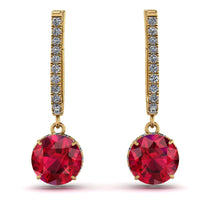 Ruby Dangle Earrings With Hidden Halo - Adaline No. 10 image 1