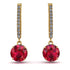 Ruby Dangle Earrings With Hidden Halo - Adaline No. 10 image 1