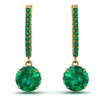 Emerald Dangle Earrings With Hidden Halo - Adaline No. 19 image 1