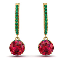 Ruby Dangle Earrings With Hidden Halo - Adaline No. 25 image 1