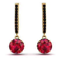 Ruby Dangle Earrings With Hidden Halo - Adaline No. 40 image 1