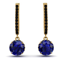 Sapphire Dangle Earrings With Hidden Halo - Adaline No. 43 image 1