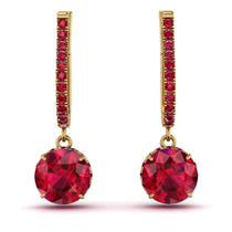 Ruby Dangle Earrings With Hidden Halo - Adaline No. 55 image 1