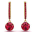 Ruby Dangle Earrings With Hidden Halo - Adaline No. 55