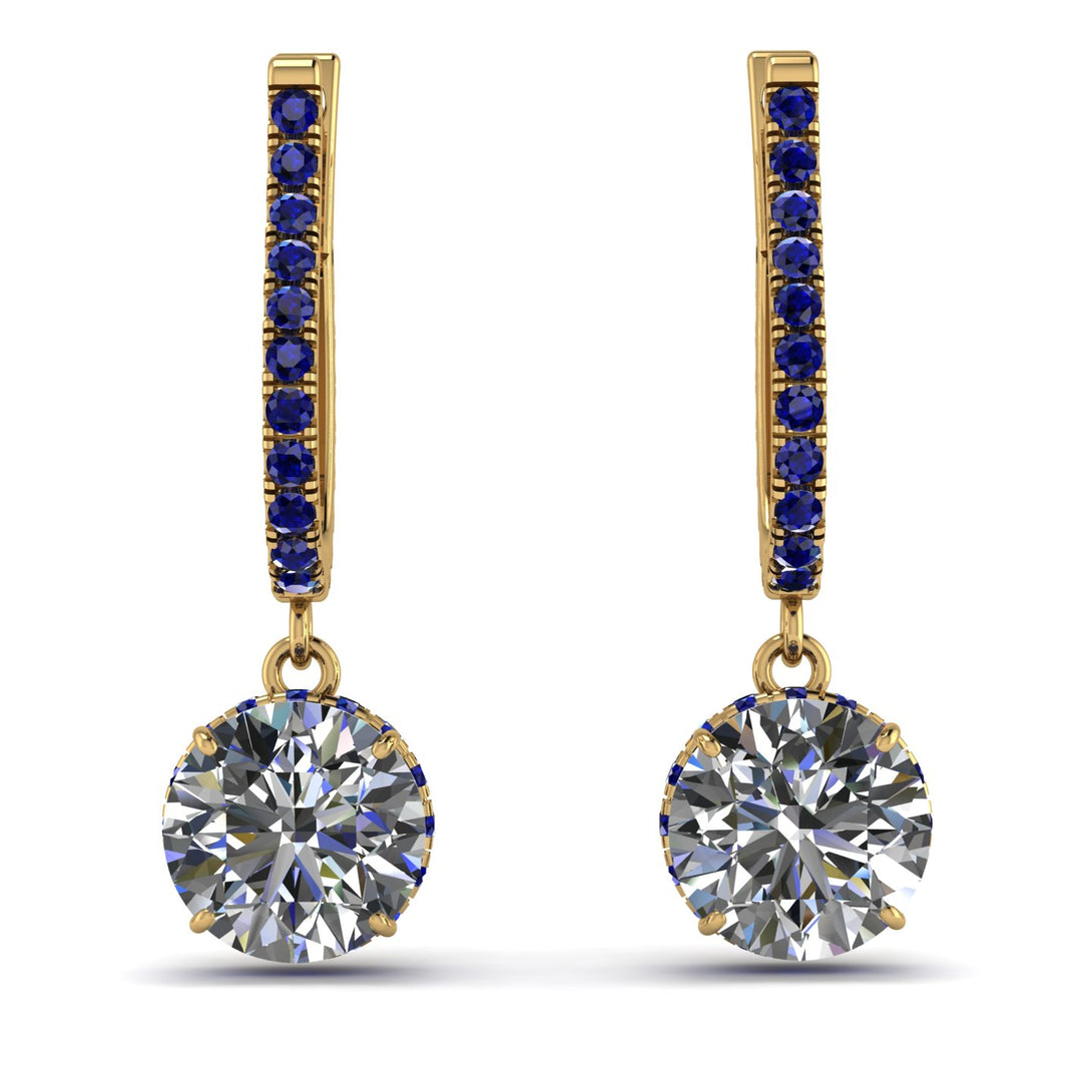 Diamond Dangle Earrings With Hidden Halo - Adaline No. 61