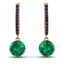 Emerald Dangle Earrings With Hidden Halo - Adaline No. 64 image 1