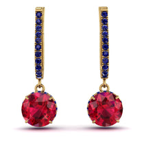 Ruby Dangle Earrings With Hidden Halo - Adaline No. 70 image 1