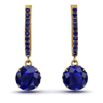 Sapphire Dangle Earrings With Hidden Halo - Adaline No. 73 image 1