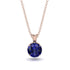 Sapphire Necklace With Hidden Halo - Adaline No. 14