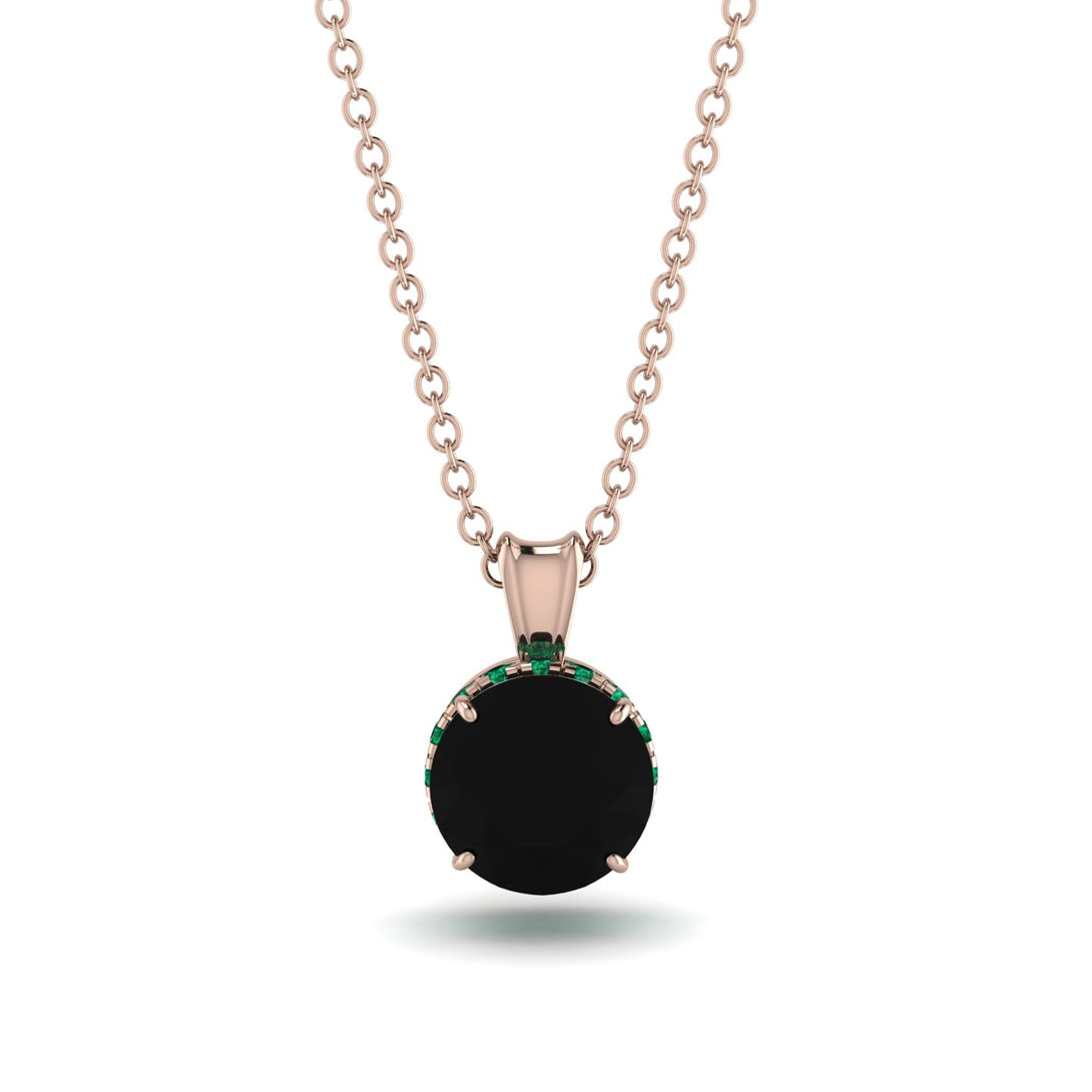 Black Diamond Necklace With Hidden Halo - Adaline No. 23