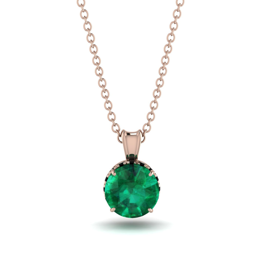 Emerald Necklace With Hidden Halo - Adaline No. 35