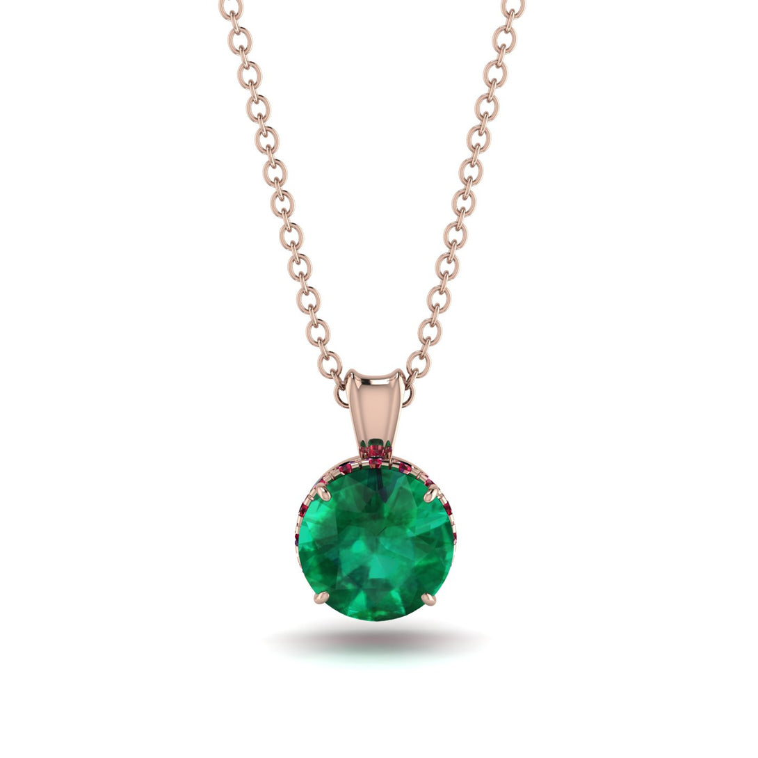 Emerald Necklace With Hidden Halo - Adaline No. 50