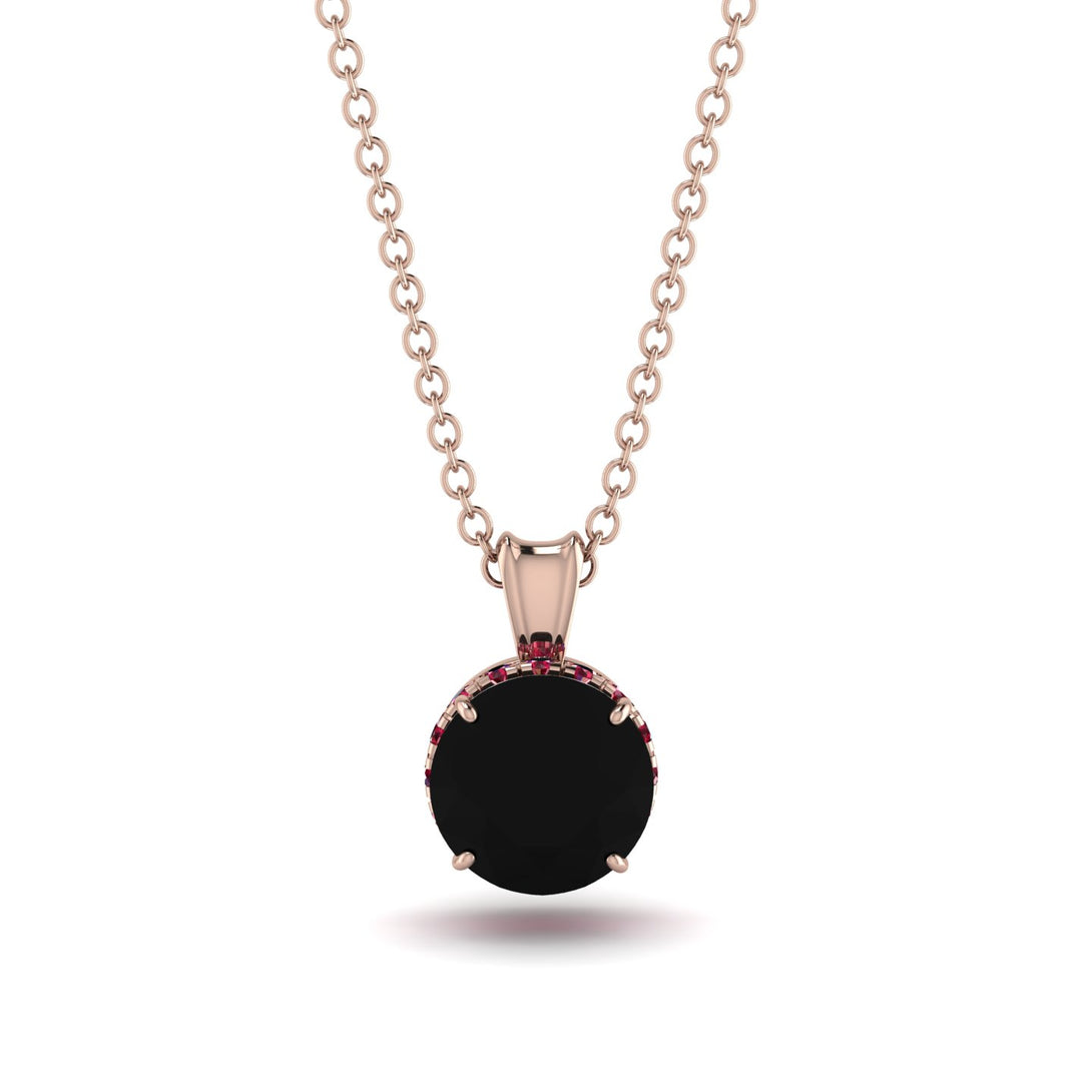 Black Diamond Necklace With Hidden Halo - Adaline No. 53