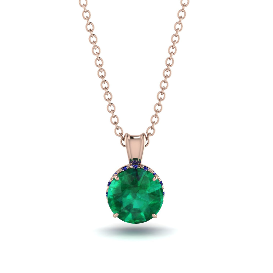 Emerald Necklace With Hidden Halo - Adaline No. 65