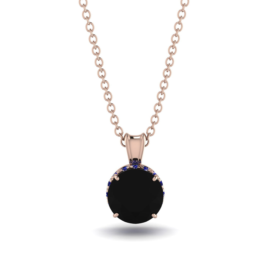 Black Diamond Necklace With Hidden Halo - Adaline No. 68