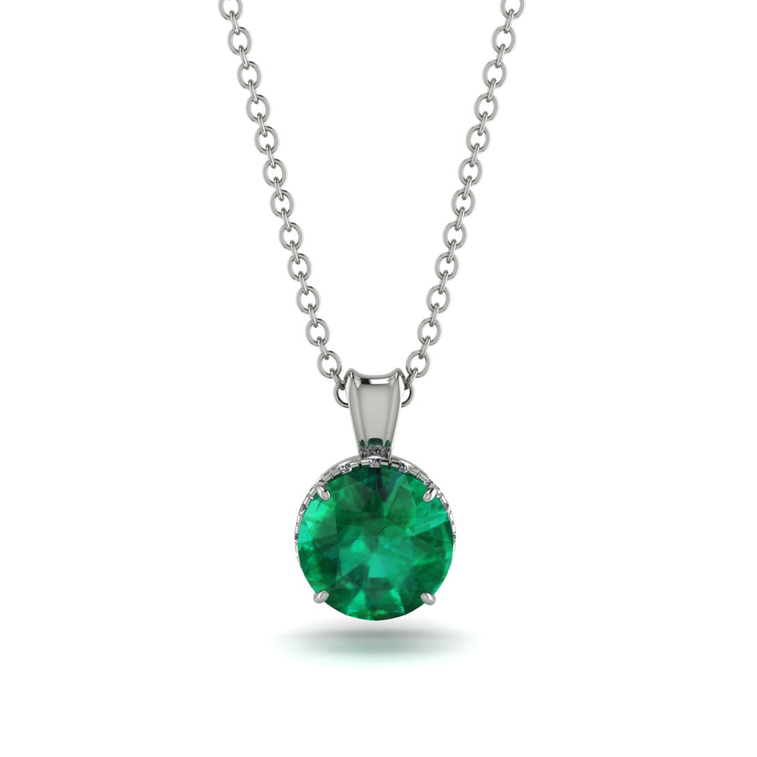 Emerald Necklace With Hidden Halo - Adaline No. 6