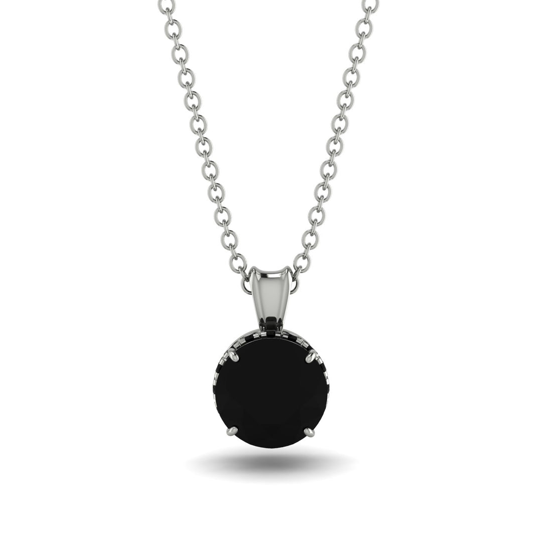 Black Diamond Necklace With Hidden Halo - Adaline No. 39