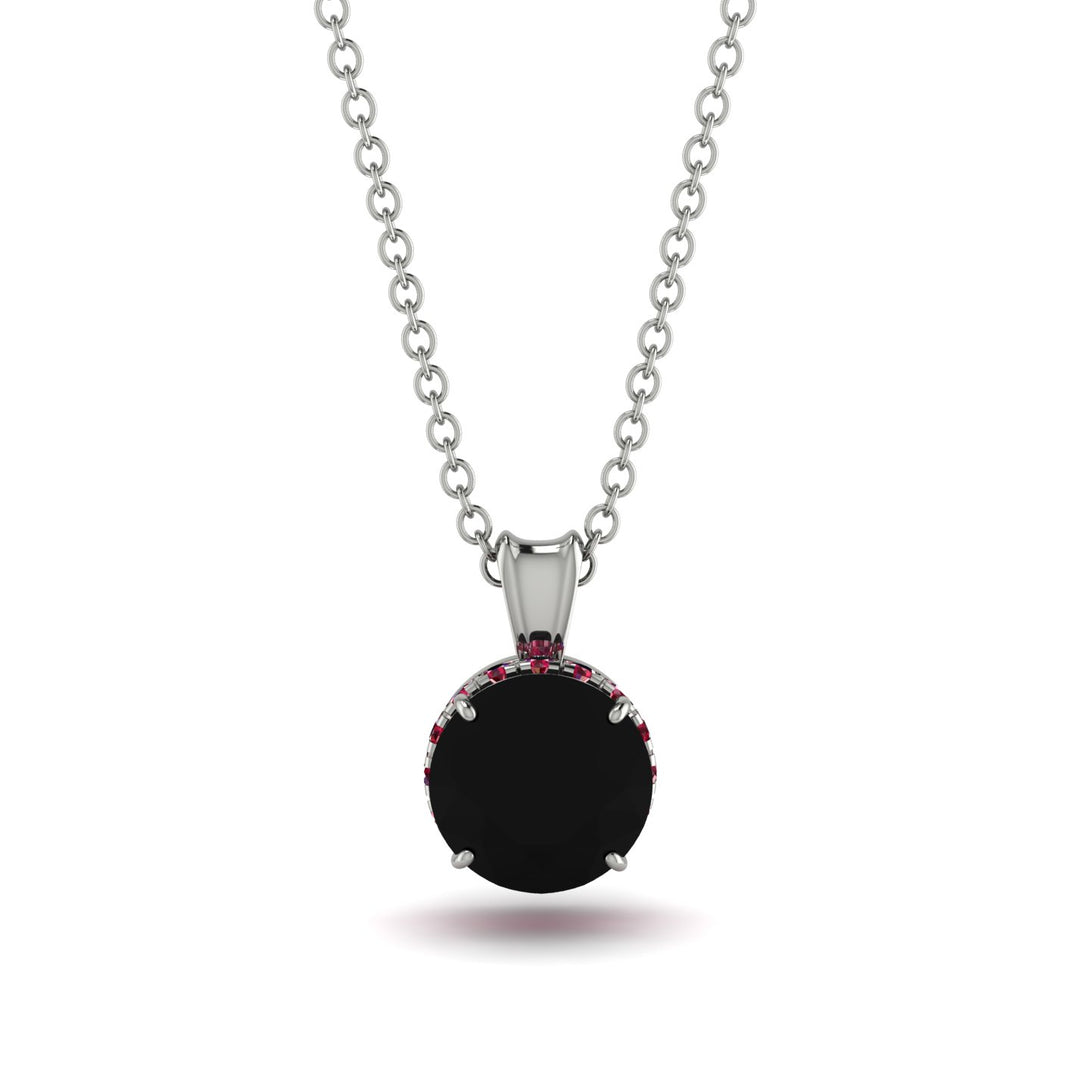 Black Diamond Necklace With Hidden Halo - Adaline No. 54