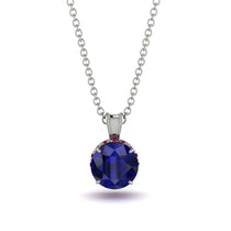Sapphire Necklace With Hidden Halo - Adaline No. 60 image 1