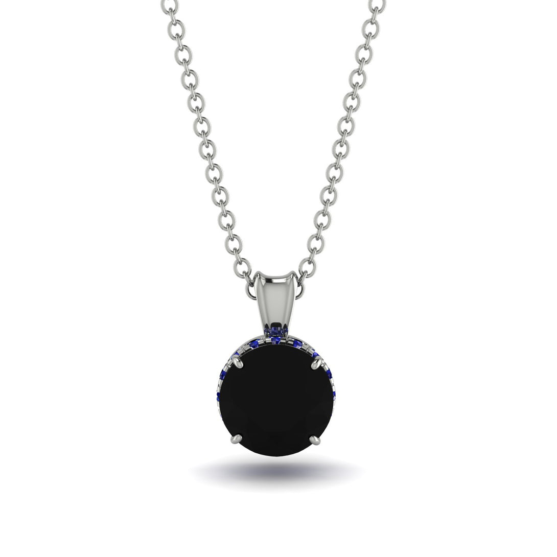 Black Diamond Necklace With Hidden Halo - Adaline No. 69