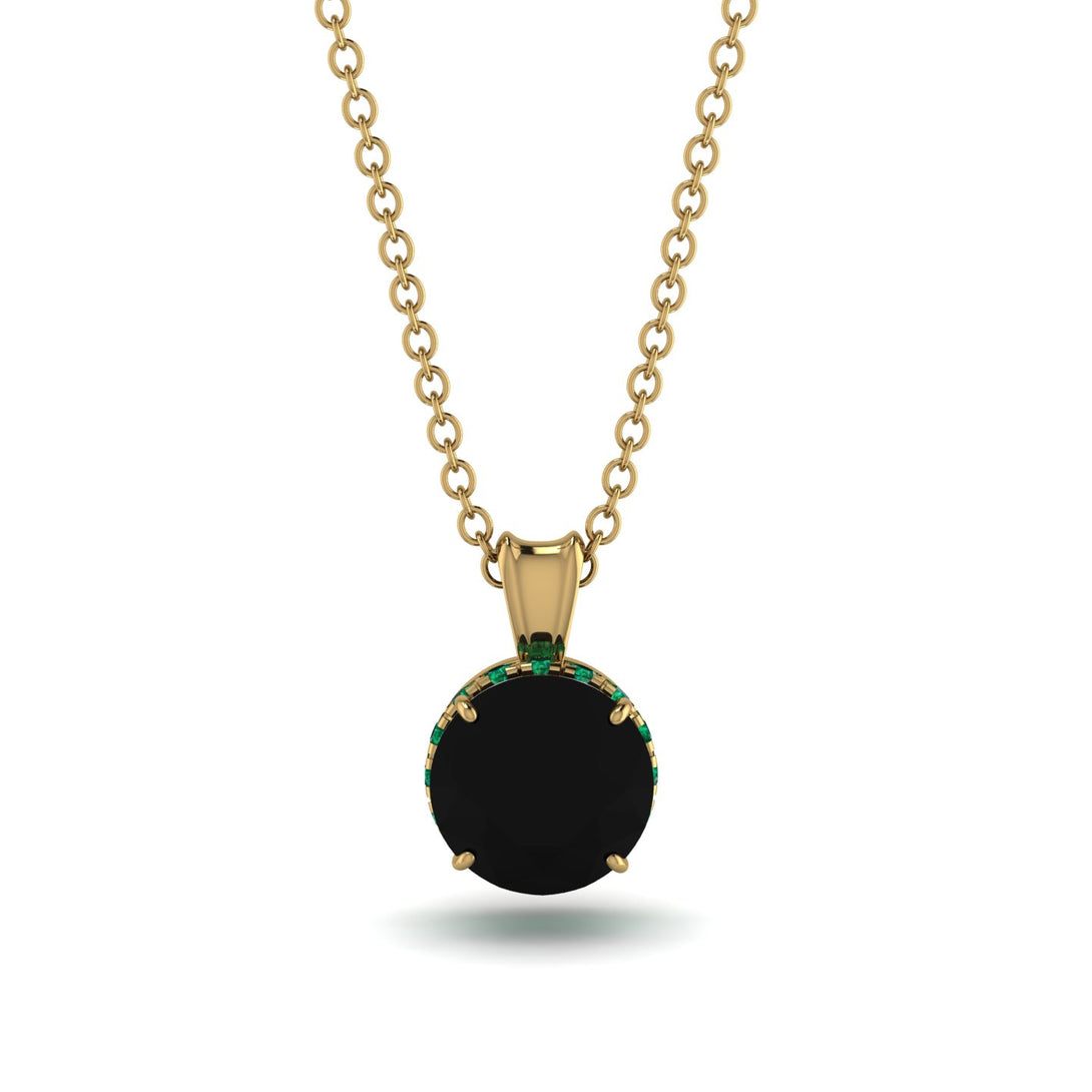 Black Diamond Necklace With Hidden Halo - Adaline No. 22