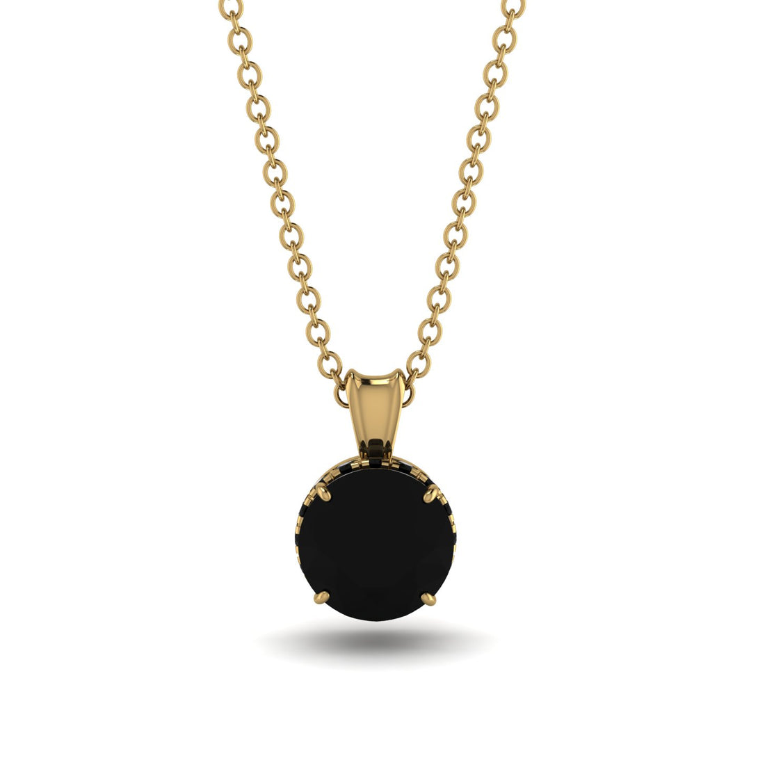 Black Diamond Necklace With Hidden Halo - Adaline No. 37
