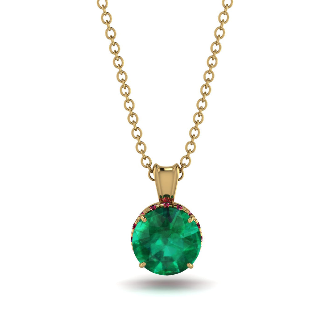 Emerald Necklace With Hidden Halo - Adaline No. 49