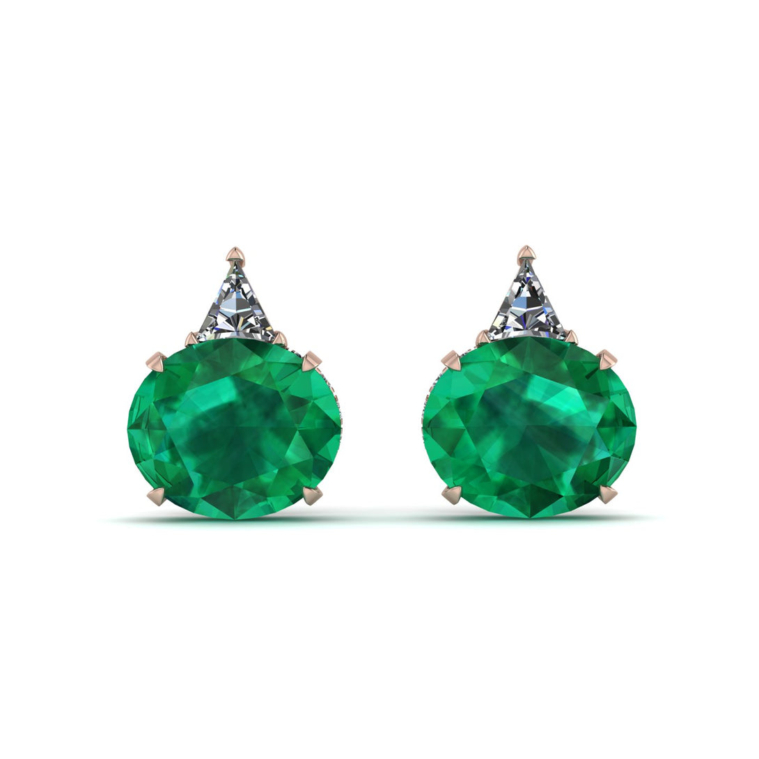 Hidden Halo Emerald Earrings - Rosalie No. 5
