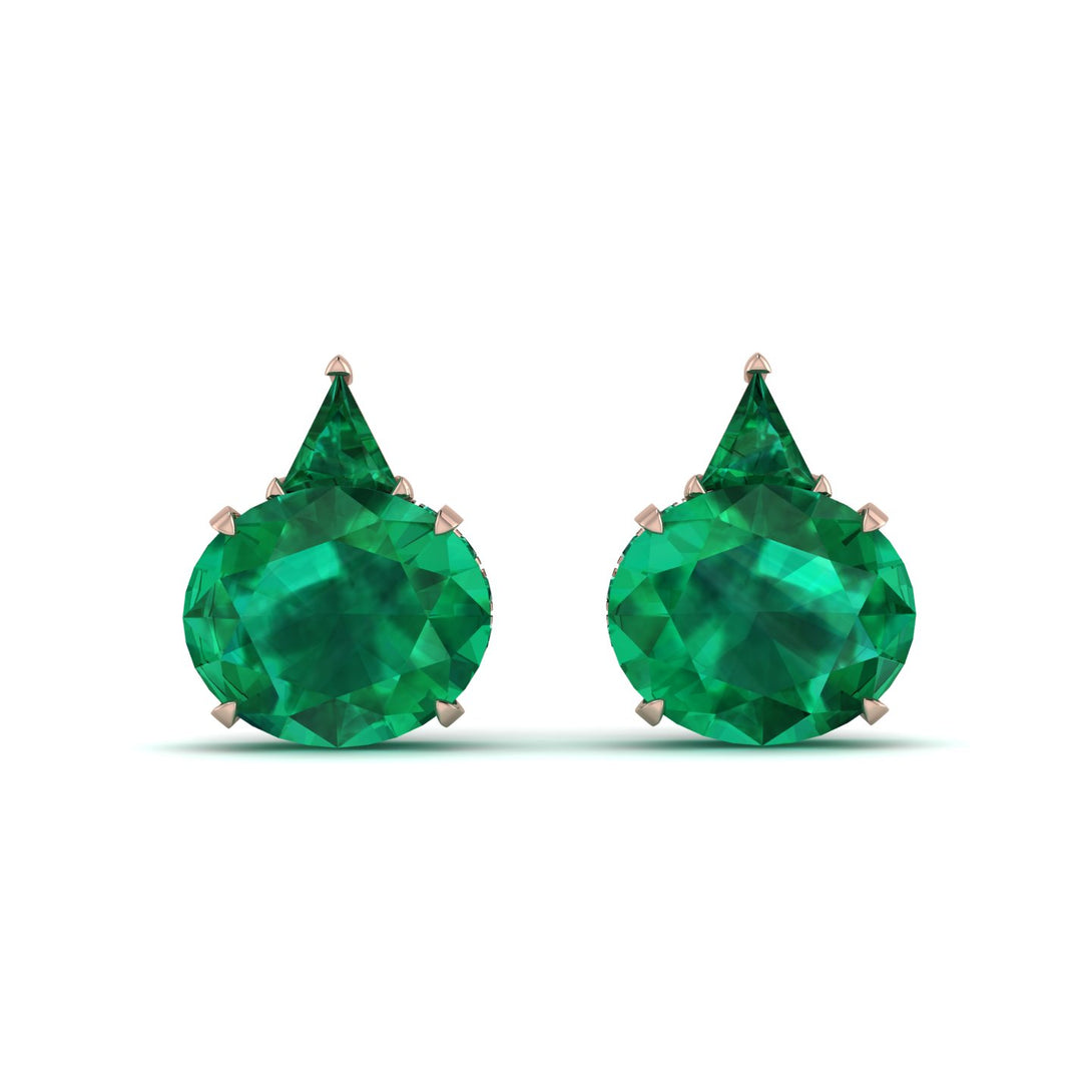 Hidden Halo Emerald Earrings - Rosalie No. 20