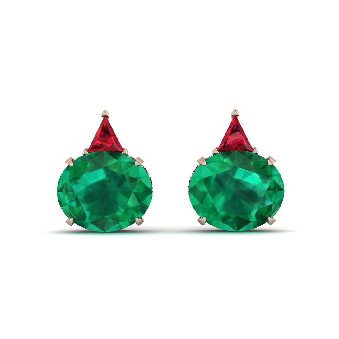Hidden Halo Emerald Earrings - Rosalie No. 50