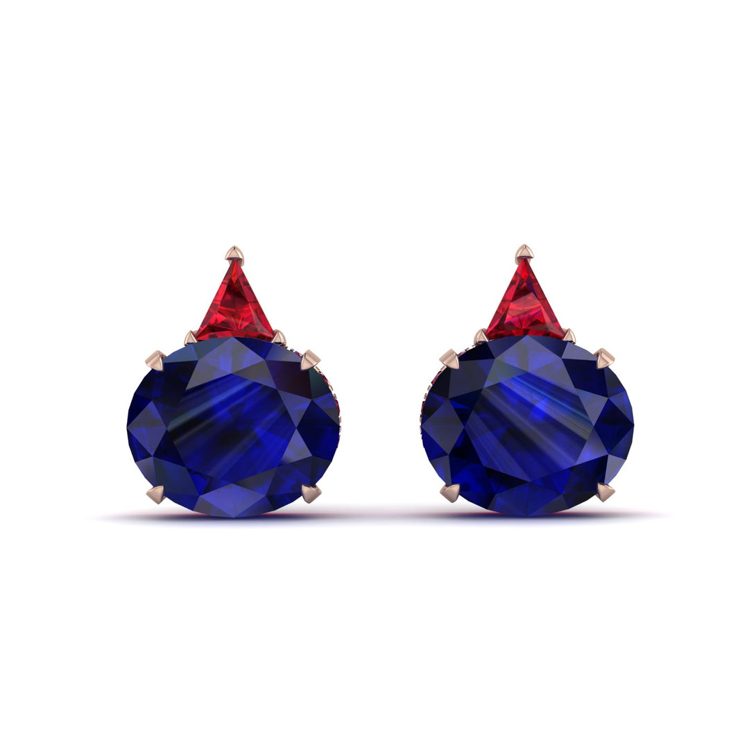 Hidden Halo Sapphire Earrings - Rosalie No. 59