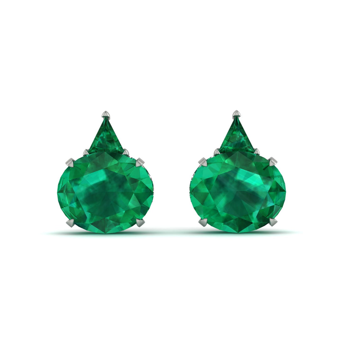 Hidden Halo Emerald Earrings - Rosalie No. 21