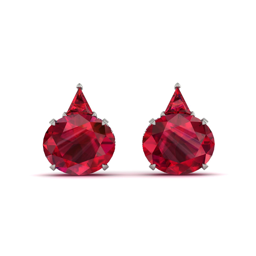 Hidden Halo Ruby Earrings - Rosalie No. 57