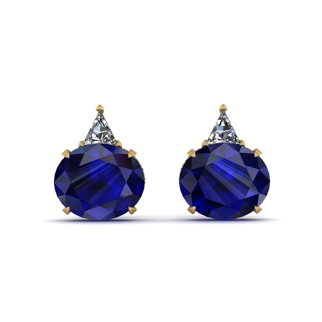 Hidden Halo Sapphire Earrings - Rosalie No. 13