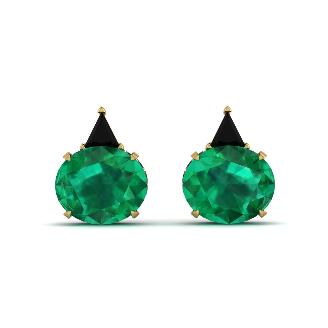 Hidden Halo Emerald Earrings - Rosalie No. 34