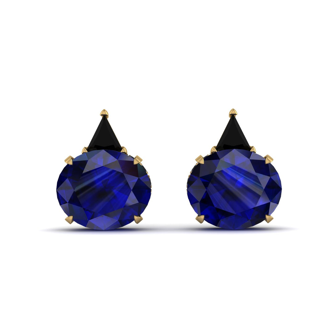 Hidden Halo Sapphire Earrings - Rosalie No. 43