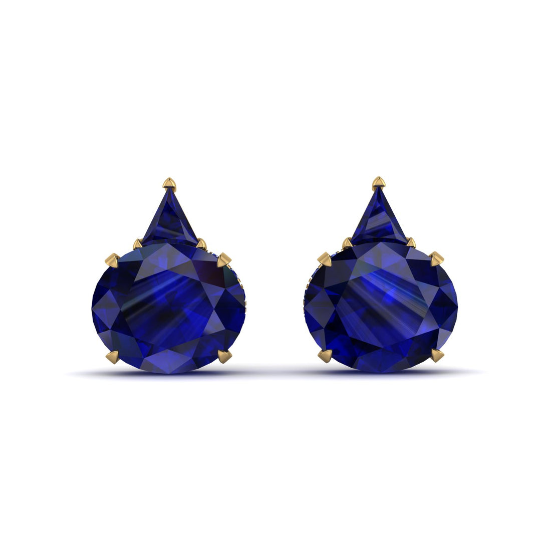 Hidden Halo Sapphire Earrings - Rosalie No. 73