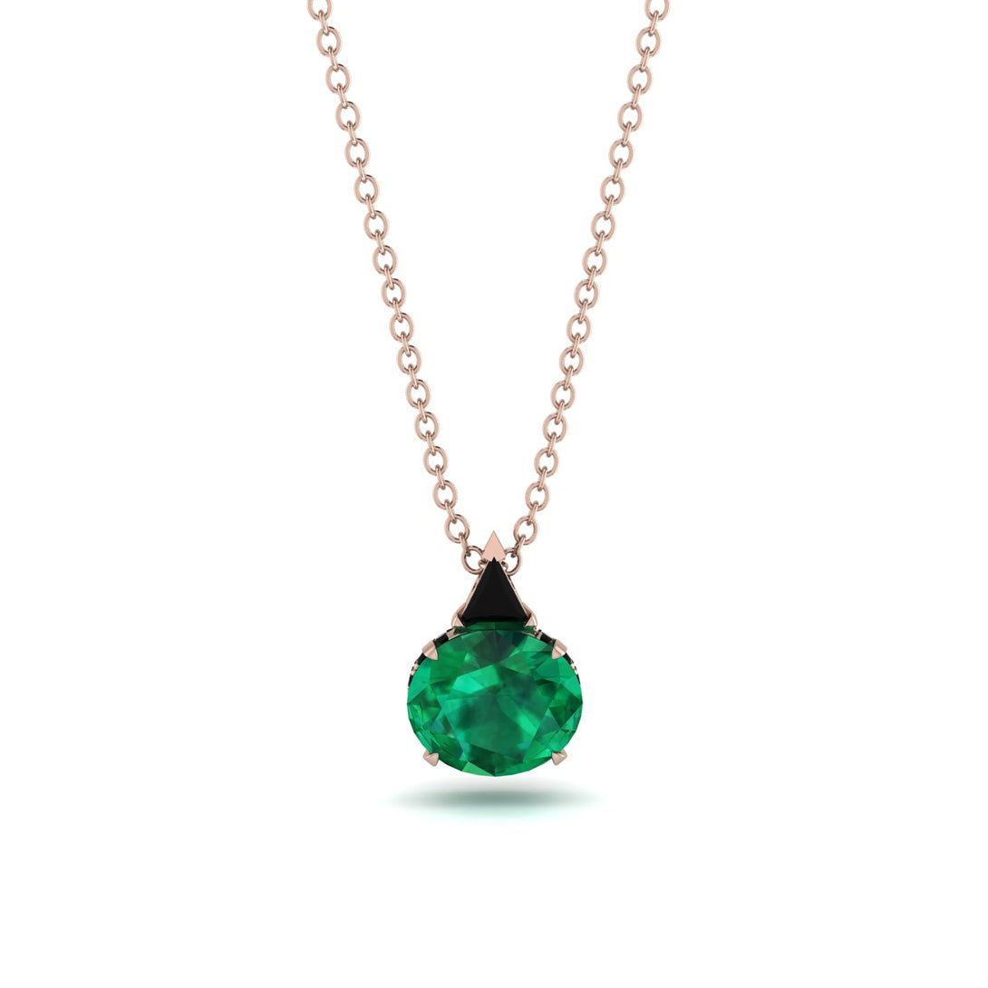 Hidden Halo Emerald Necklace - Rosalie No. 35