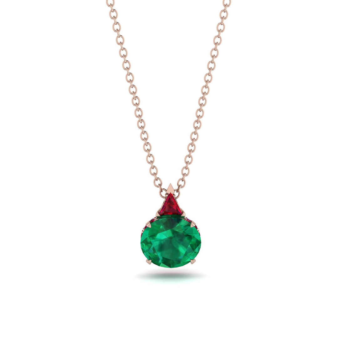 Hidden Halo Emerald Necklace - Rosalie No. 50