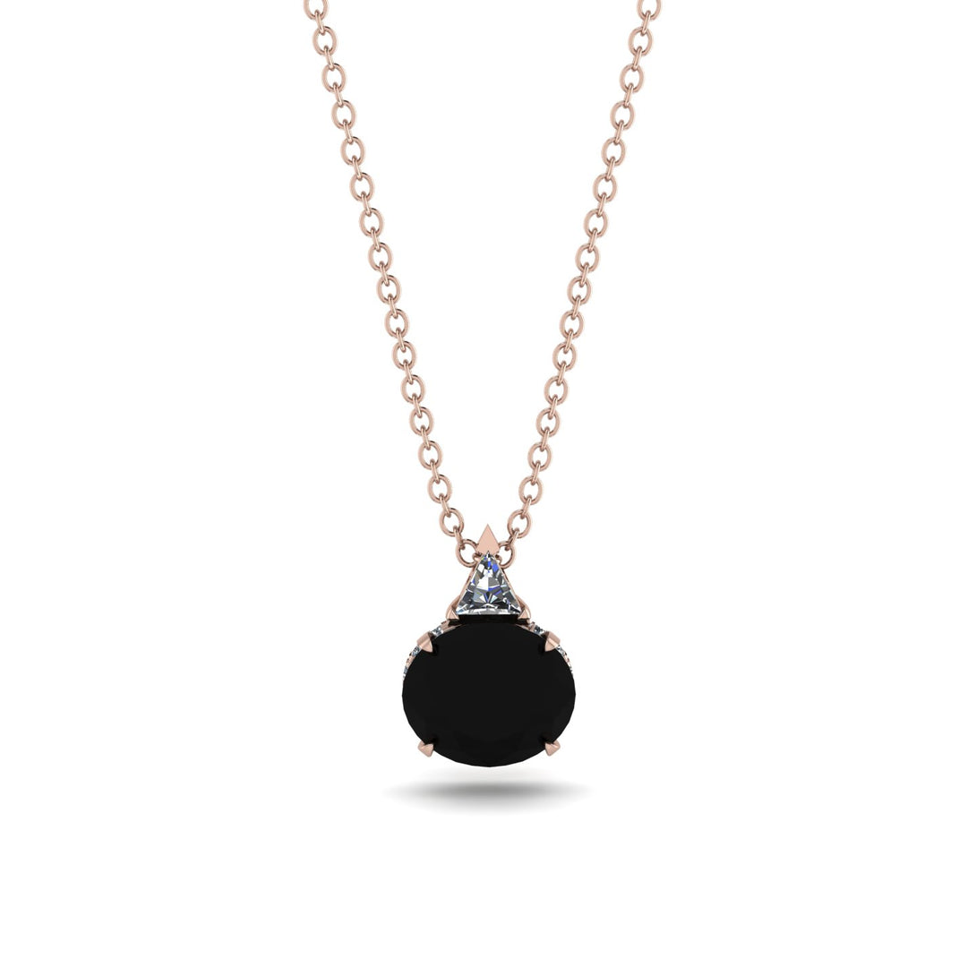 Hidden Halo Black Diamond Necklace - Rosalie No. 8