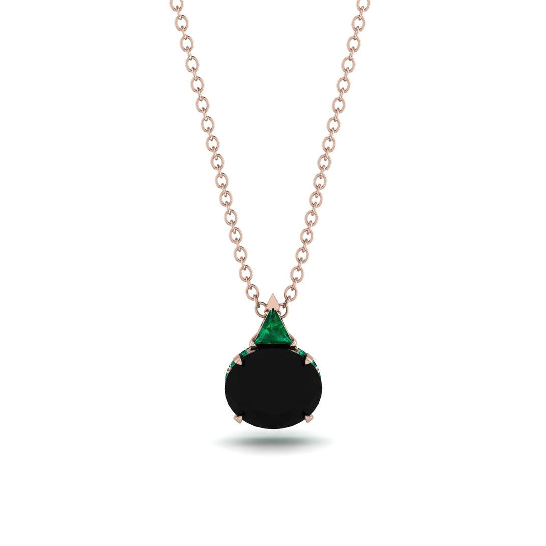 Hidden Halo Black Diamond Necklace - Rosalie No. 23