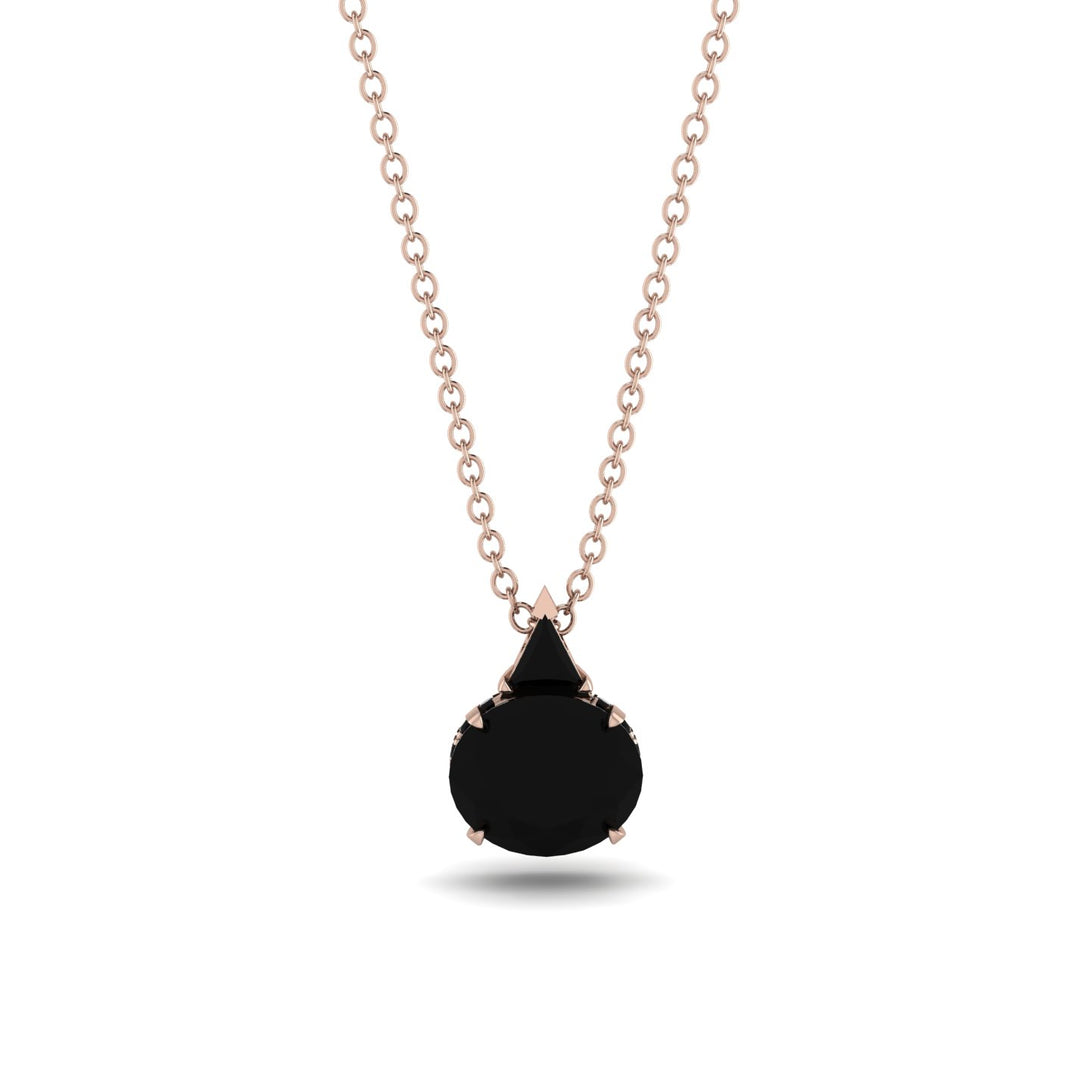 Hidden Halo Black Diamond Necklace - Rosalie No. 38