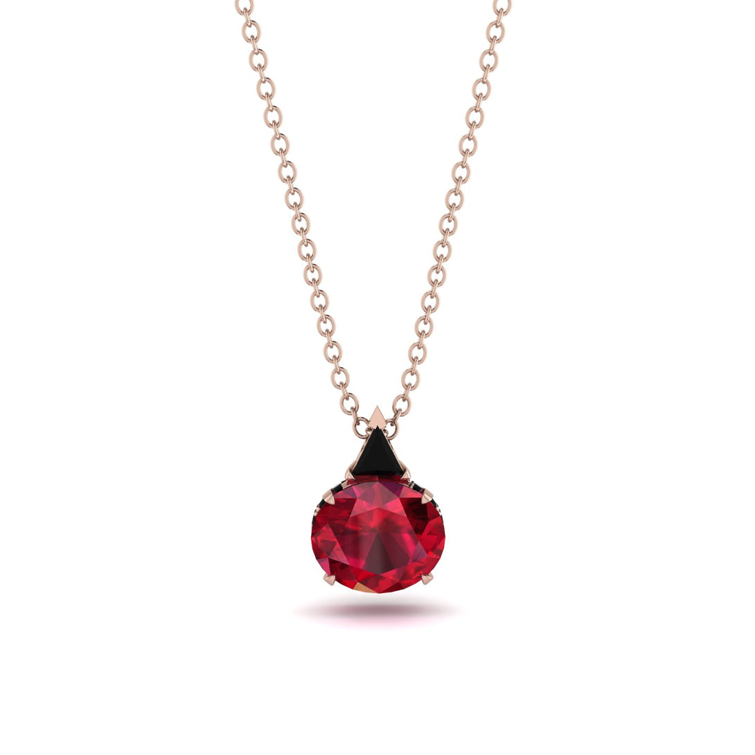 Hidden Halo Ruby Necklace - Rosalie No. 41