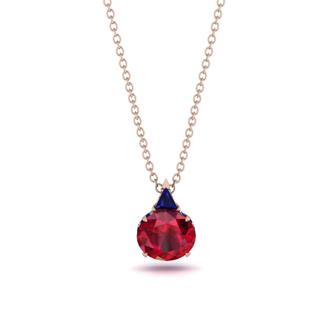 Hidden Halo Ruby Necklace - Rosalie No. 71