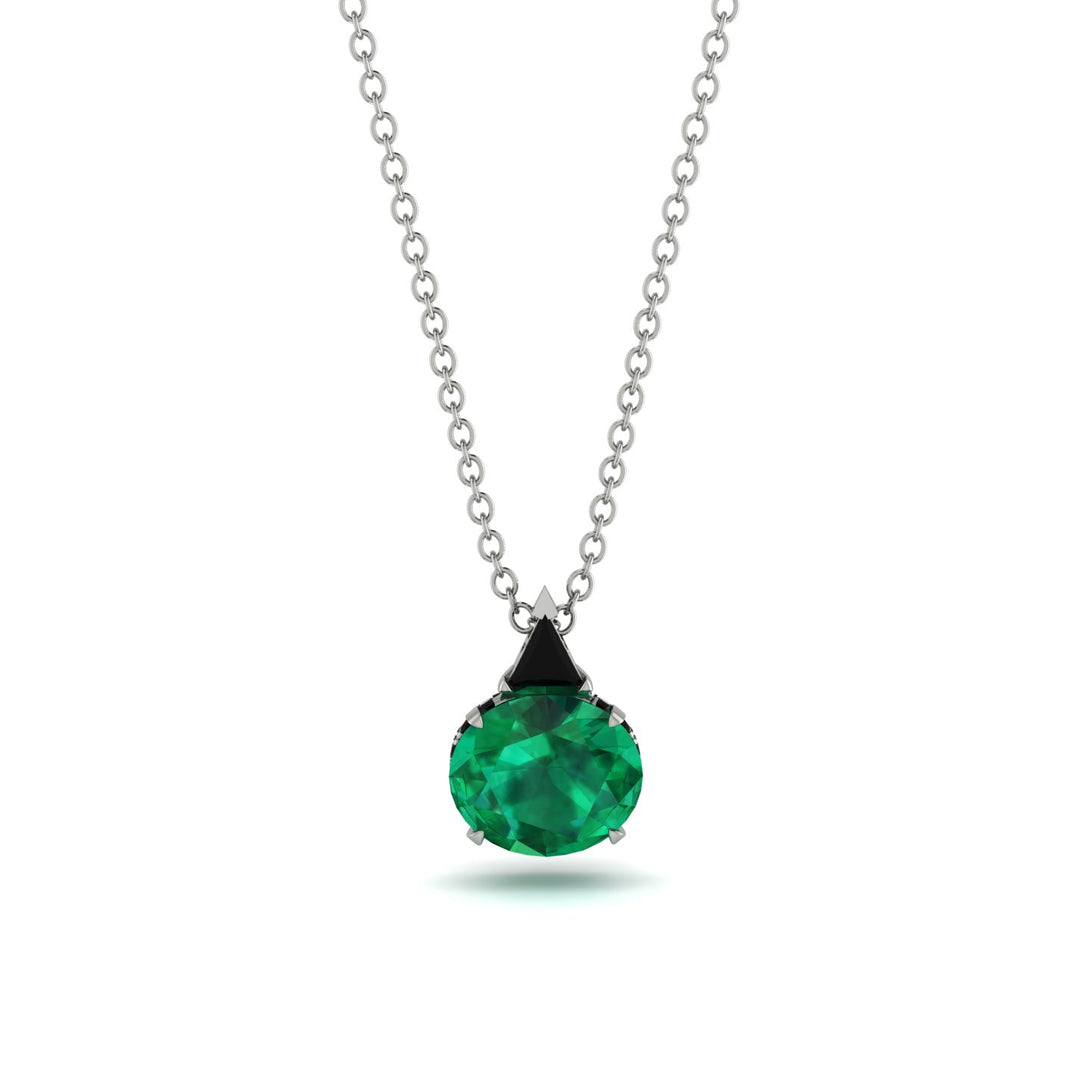Hidden Halo Emerald Necklace - Rosalie No. 36