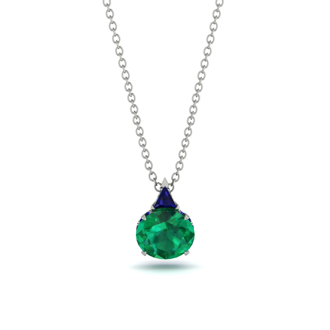 Hidden Halo Emerald Necklace - Rosalie No. 66