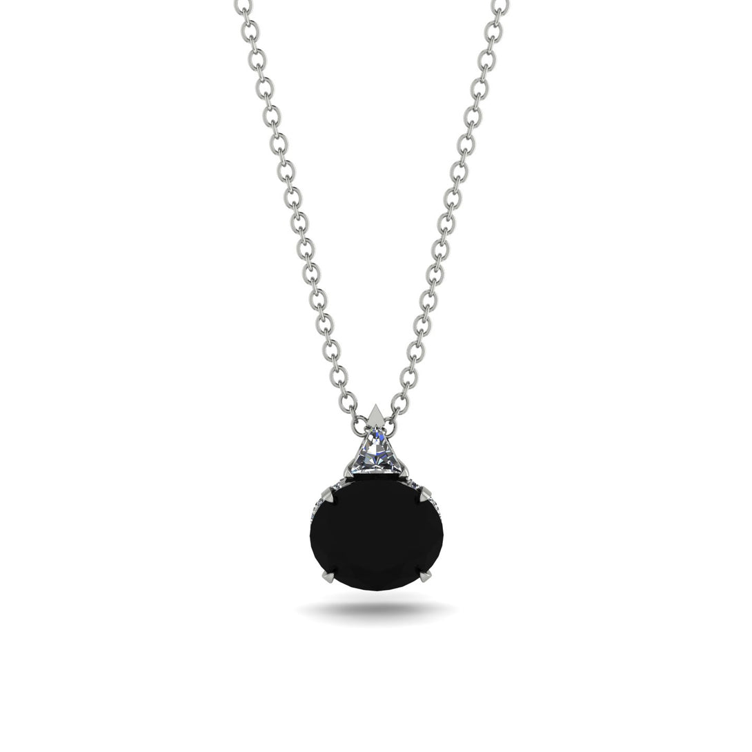 Hidden Halo Black Diamond Necklace - Rosalie No. 9