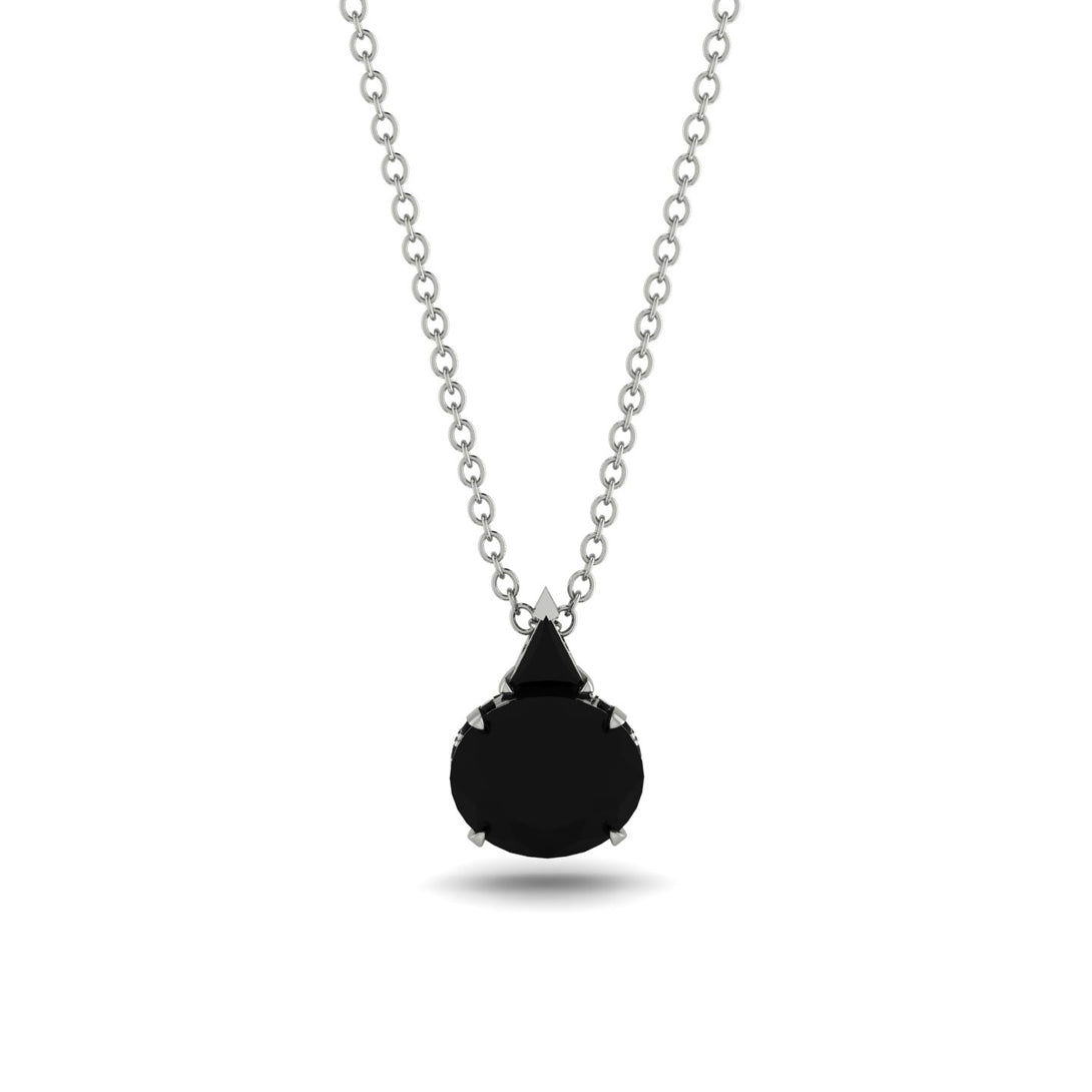 Hidden Halo Black Diamond Necklace - Rosalie No. 39