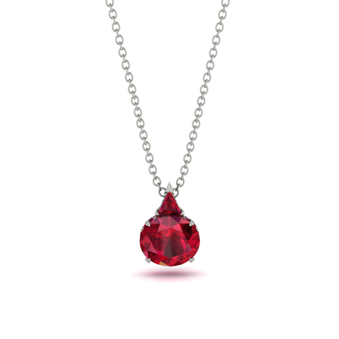 Hidden Halo Ruby Necklace - Rosalie No. 57