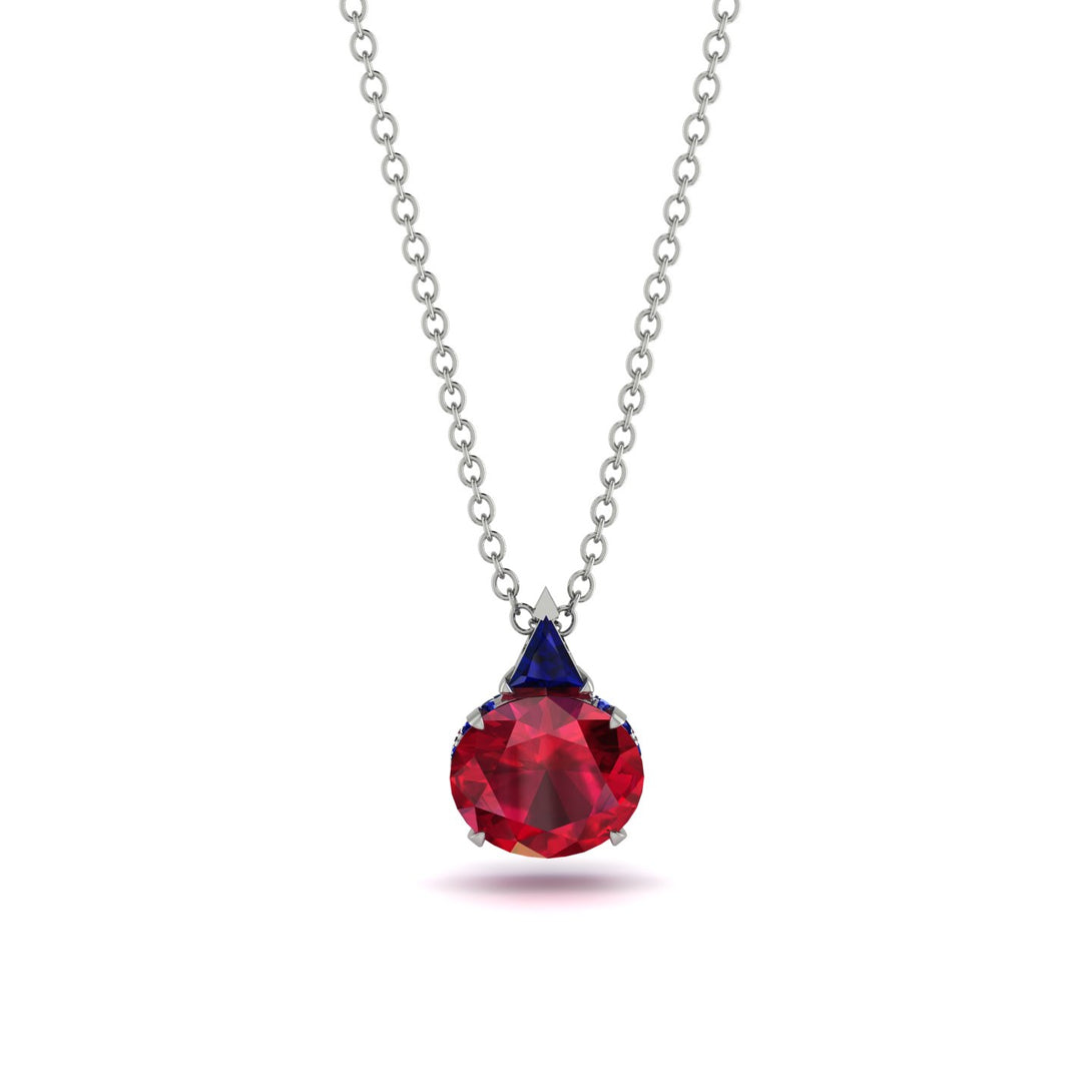 Hidden Halo Ruby Necklace - Rosalie No. 72